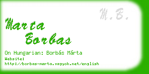 marta borbas business card