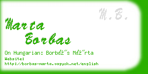 marta borbas business card